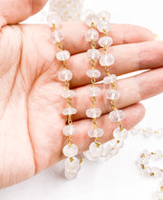 Rose Quartz Wire Wrap Chain.